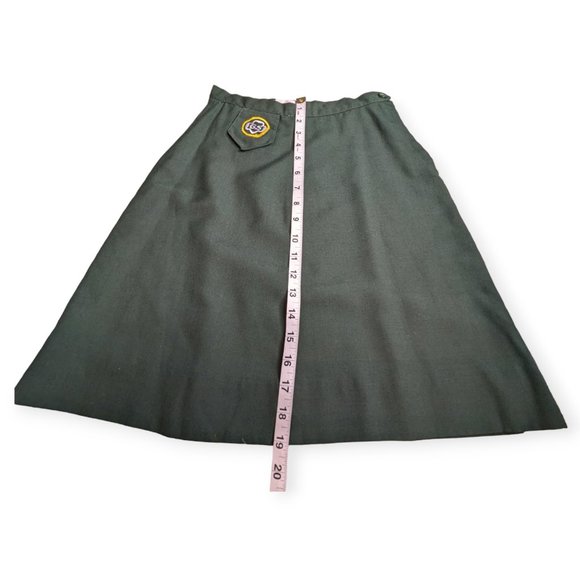Vintage Cadette Girl Scout Dark Green Skirt - Picture 9 of 10
